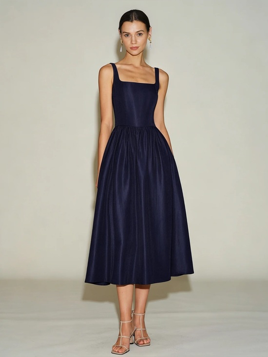 RIHOAS Dresses & Skirts - Rihoas Navy Blue Slip A-Line Midi Dress